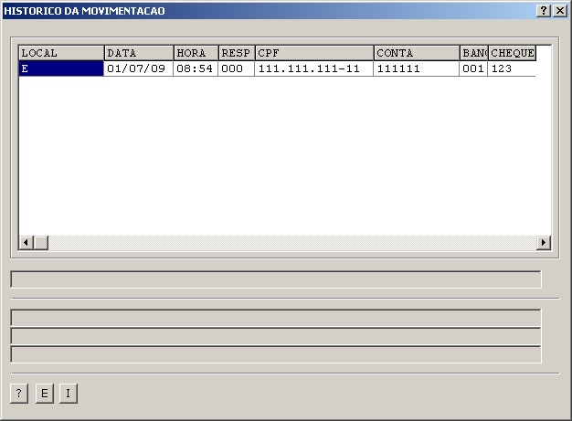 Sistemas Financeiro - Histórico da movimentação