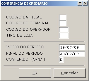 Sistemas Financeiro - Conferência de Crediário