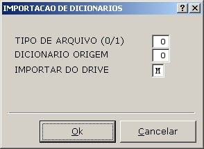 Manutenção de Mercadorias - Cadastro de Dicionarios 2