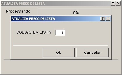 Atualiza Preço na Lista