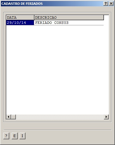Cadastros Gerais - Feriados 2