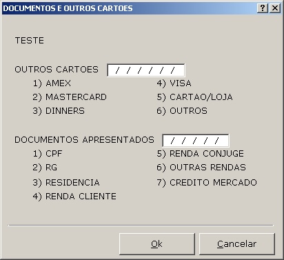 Documentos e outros cartoes