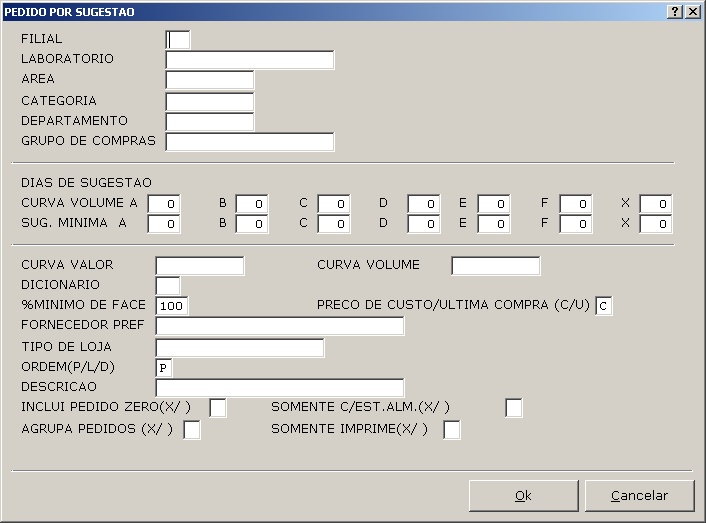 Pedidos e faltas - pedido por sugestao