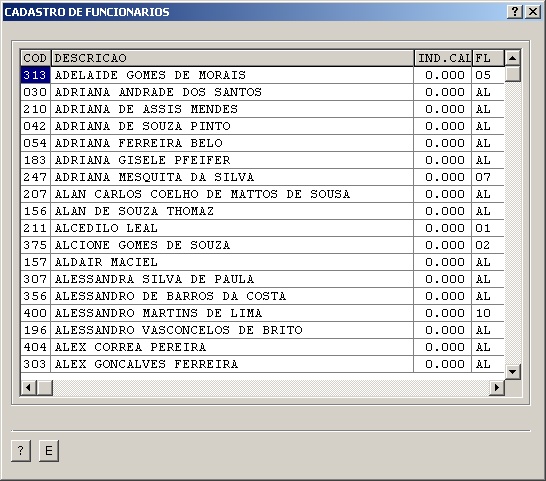 Cadastros Gerais - Cadastro de funcionários