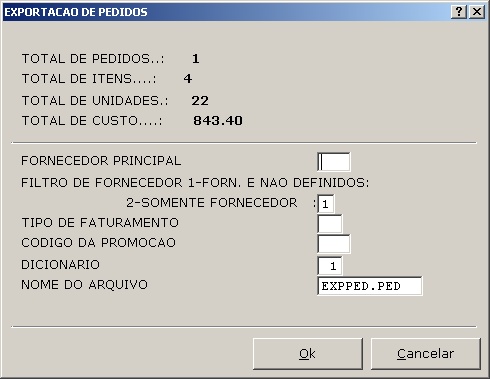 Pedidos e faltas - Pedido em Processo 2