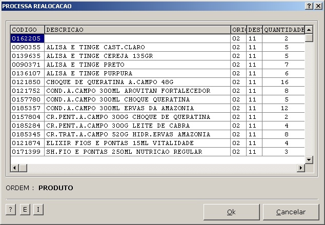 Transferências de Mercadorias - Processa Realocação 2