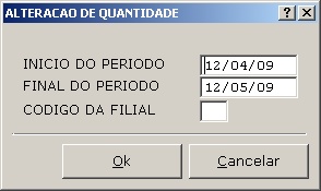 Relatorio - Alteracoes de quantidade