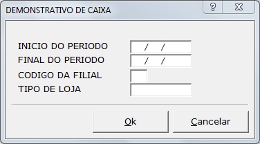 Sistemas Financeiro - Demonstrativo de caixa