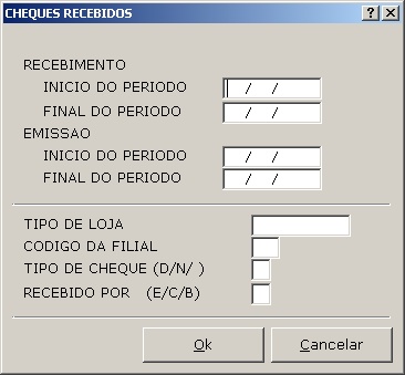 Sistemas Financeiro - Cheques Recebidos