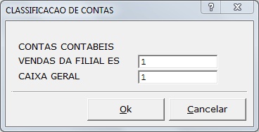 Sistemas Financeiro - Classificação de Contas (contábil)