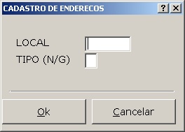 Manutenção de Mercadorias - Cadastro de Endereços 2