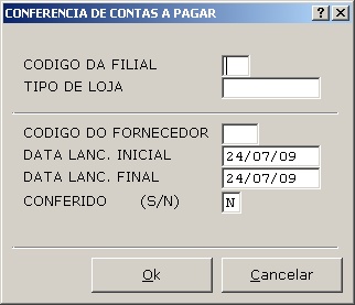 Sistemas Financeiro - Confererências de Contas a Pagar