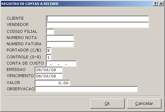 Sistemas Financeiro - Cadastro de Contas 3