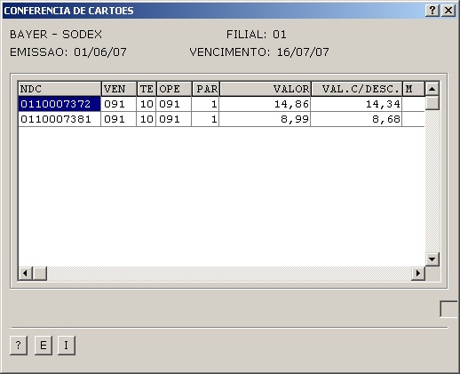 Sistemas Financeiro - Conferência de Cartões 