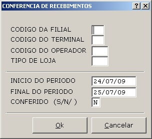 Sistemas Financeiro - Conferência de recebimentos