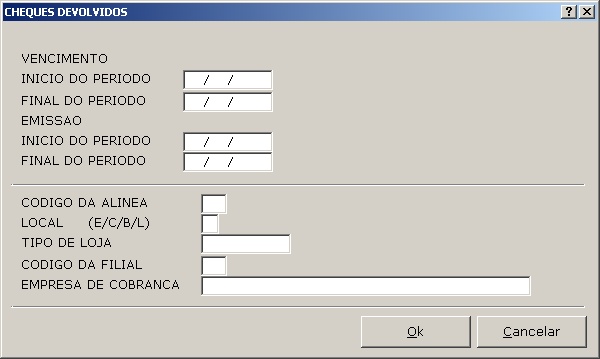 Sistemas Financeiro - Cheques Devolvidos