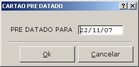 Sistemas Financeiro - Cartão pre datado 