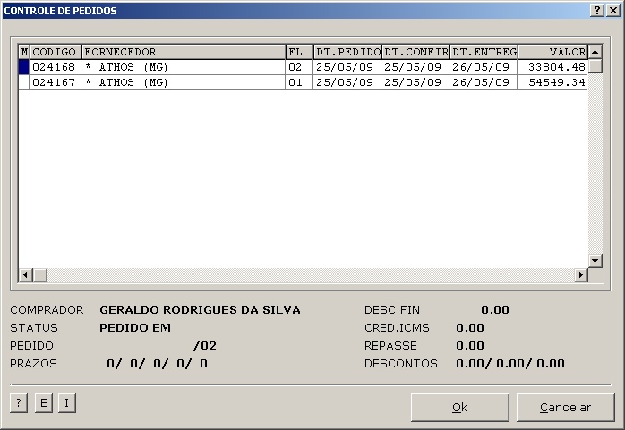 Pedidos e faltas - Pedido Confirmados 1