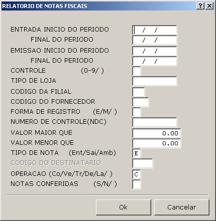 Relatorio de Notas Fiscais