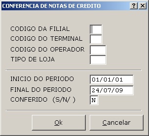 Sistemas Financeiro - Conferência de notas de crédito