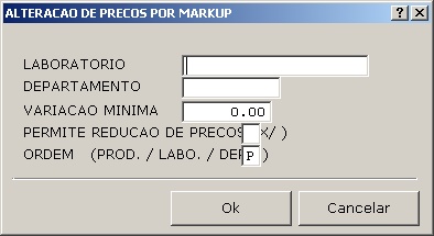 Alteração de Preços por Markup