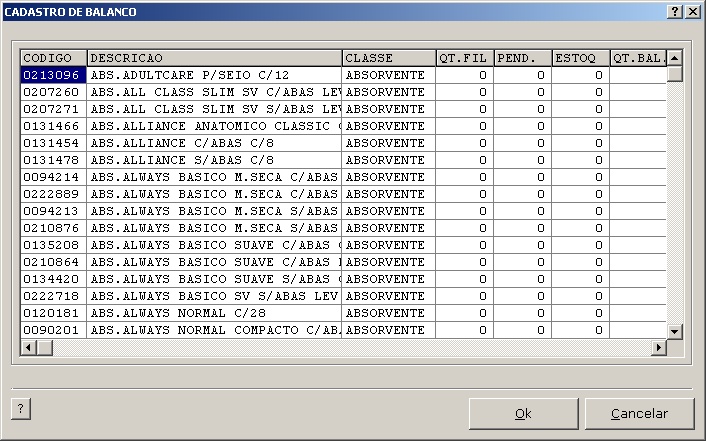 Balanco - Cadastro de Balanço