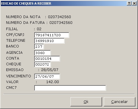 Sistemas Financeiro - Cheques a Receber 12