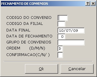 Sistemas Financeiro - Fechamento de convenio