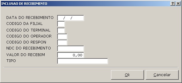 Sistemas Financeiro - Inclusão de Recebimento
