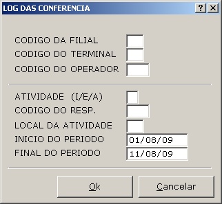 Sistemas Financeiro - Log das conferências