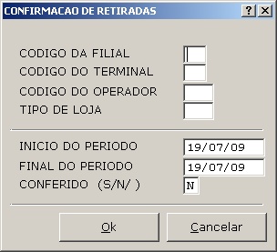 Sistemas Financeiro - Conferência de Retiradas