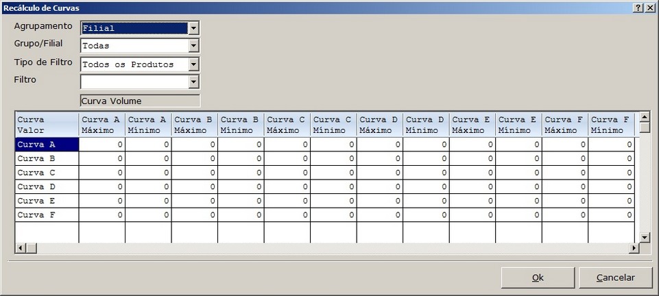 Configuracoes - Configuracoes Recalculo de Curvas