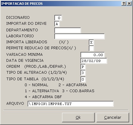 Manutenção de Mercadorias - Cadastro de Listas 5