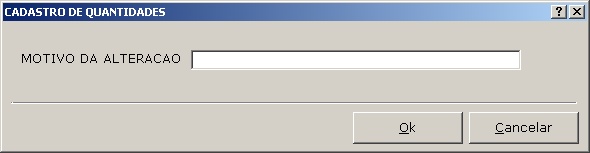 Manutenção de Mercadorias - Cadastro de Quantidade