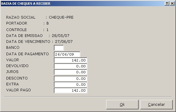 Sistemas Financeiro - Cheques a Receber 4