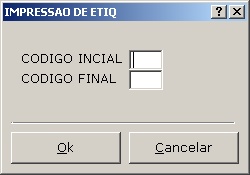 Cadastros Gerais - Impressão Etiqueta Convênio