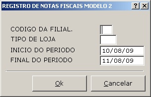 Sistemas Financeiro - Registro de nota fiscal modelo 2