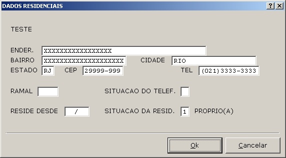Dados residenciais