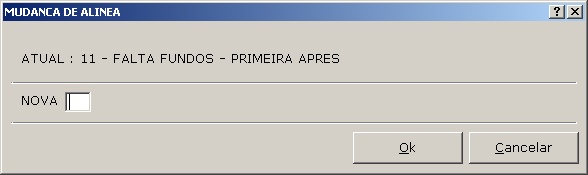Sistemas Financeiro - Mudança de alínea