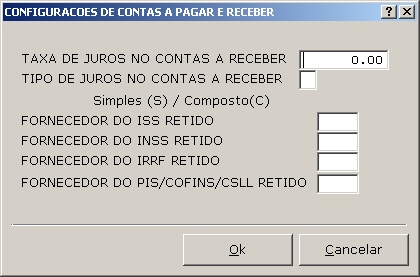 Configuracoes - Configuracoes Contas a PagarReceber