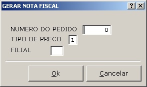 Faturamento - Gera Nota Fiscal