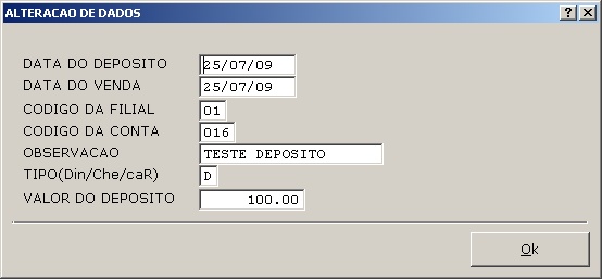 Sistemas Financeiro - Conferência de depósito 4