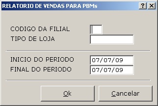 Sistemas Financeiro - Relatório de vendas para pbms  