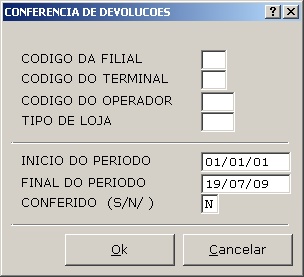 Sistema Financeiro - Conferência de devoluções