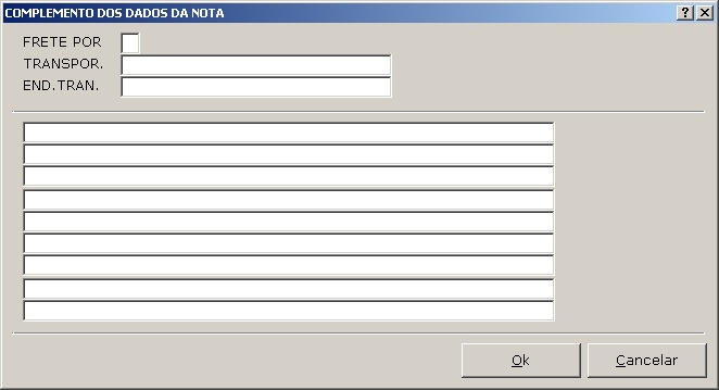 Complemento dos Dados da Nota